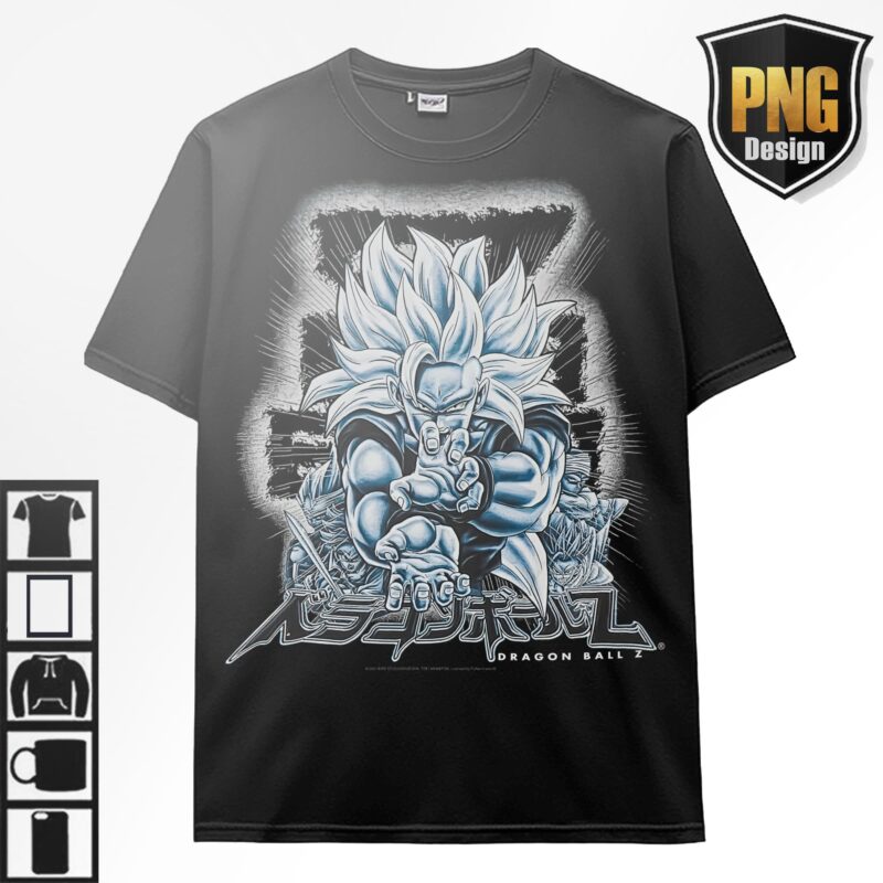 40 PNG Dragon Ball Z Goku Vegeta Frieza Bundle Design Anime Japanese Style POD TShirt Poster