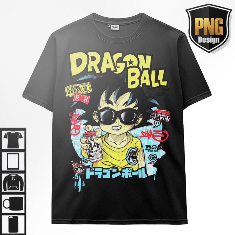 Bundle Dragon Ball Z Goku Vegeta Frieza Design 20 PNG Anime Japanese Style POD TShirt Poster