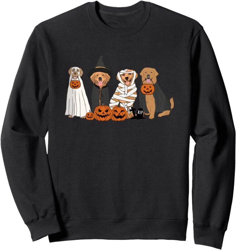 golden retriever ghost dogs halloween Sweatshirt