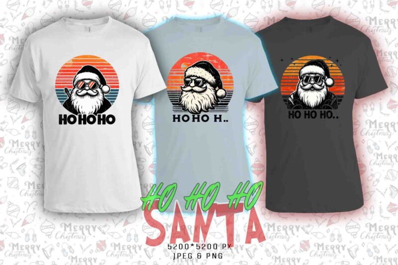 Christmas Santa Claus t-shirt design bundle of 20 designs – download instantly Christmas 2024