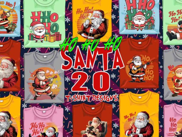 Trendy funny christmas santa claus t-shirt design bundle of 20 designs – download instantly retro vintage tee illustration clipart bundle Trendy funny christmas santa claus t-shirt design bundle of 20 designs – download instantly retro vintage tee illustration clipart bundle