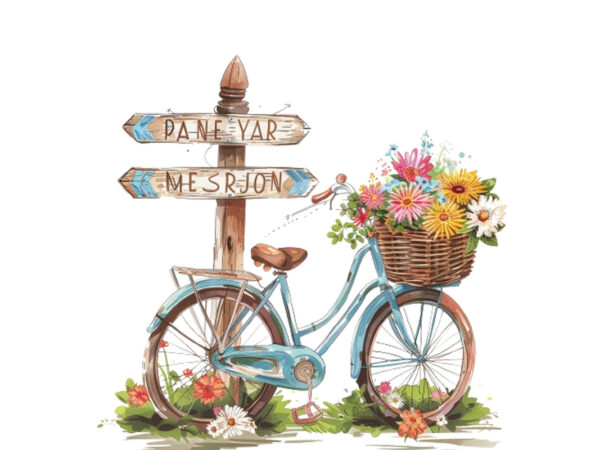 Illustration of vintage bicycle t shirt design for sale