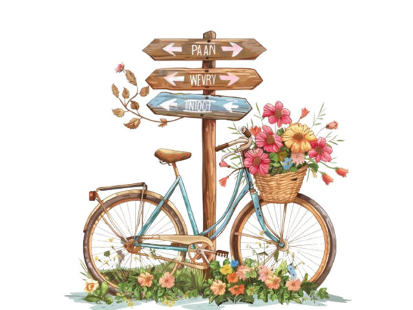 Illustration of vintage bicycle t shirt design for sale