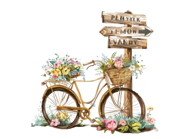 Illustration of vintage bicycle t shirt design for sale