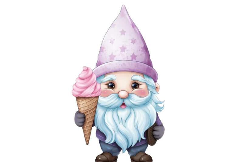 pastel gnome with ice cream sublimation