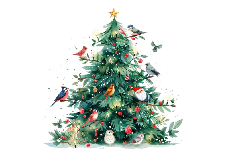Christmas tree with glowing fairy