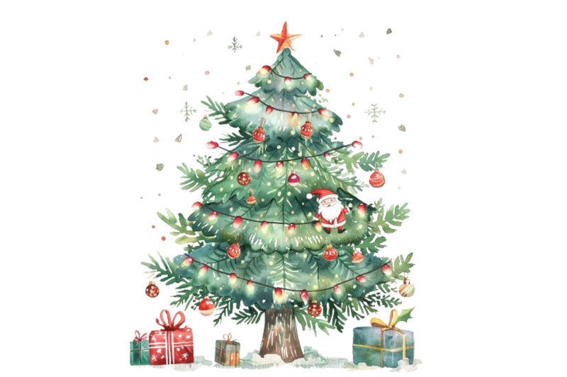 Christmas tree with glowing fairy