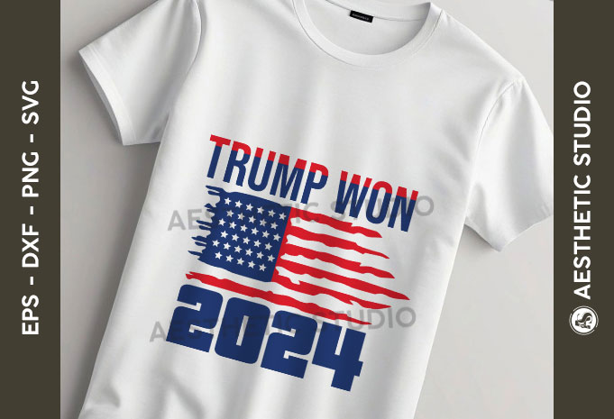 Trump Won 2024 SVG, Donald Trump 2024 SVG, President Trump, Patriotic SVG, Political SVG, Pro-Trump Design, Election 2024 SVG, Support Trump