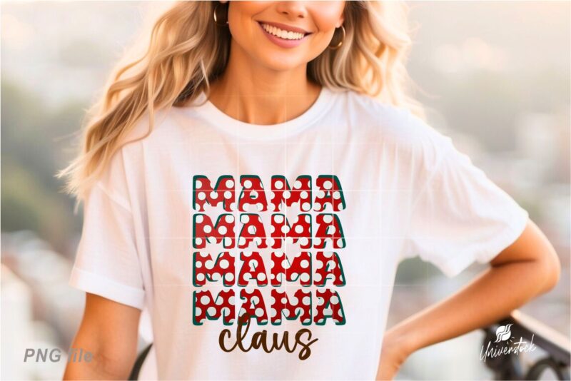 Christmas Mama Sublimation PNG T-shirt Designs Bundle