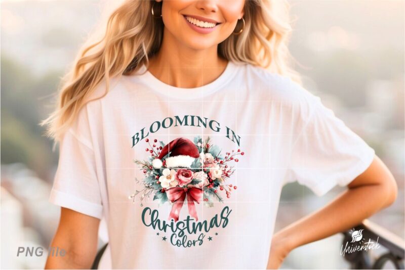 Christmas Floral Bouquet PNG T-shirt Designs Bundle
