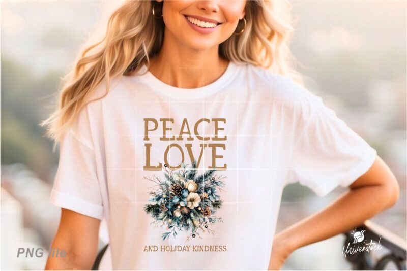 Christmas Floral Bouquet PNG T-shirt Designs Bundle