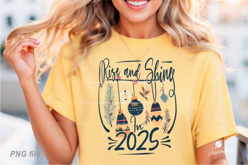 Motivational New Year 2025 PNG T-shirt Designs Bundle
