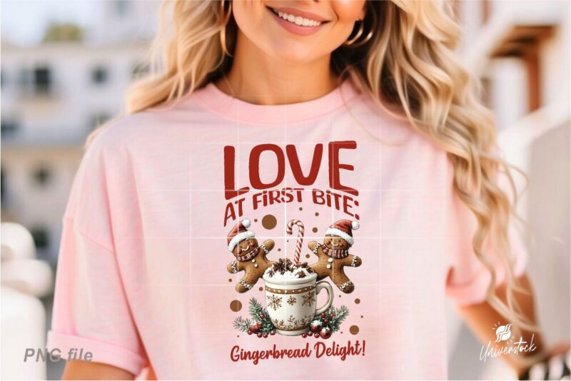 Christmas Gingerbread PNG T-shirt Designs Bundle