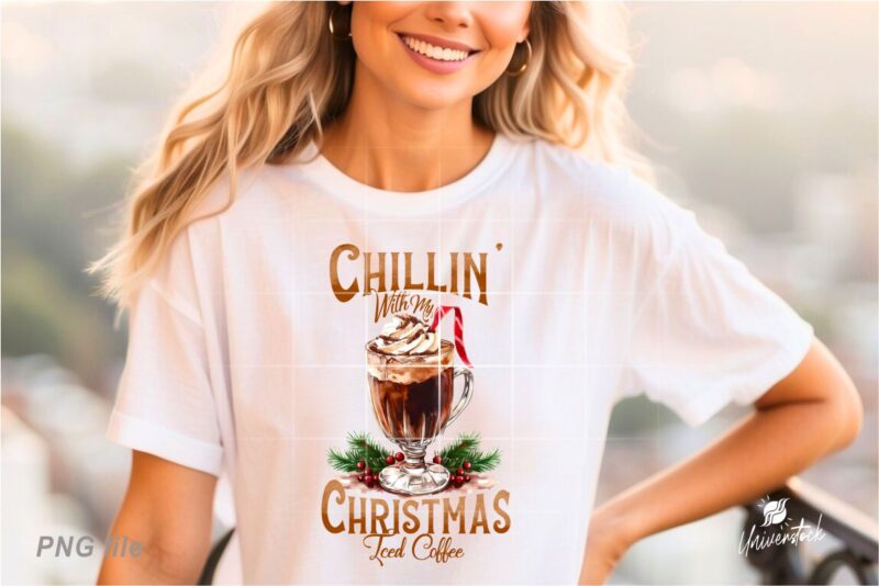 Christmas Iced Coffee Sublimation PNG T-shirt Designs Bundle