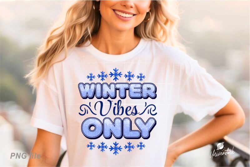 Winter Vibes Sublimation PNG T-shirt Designs Bundle