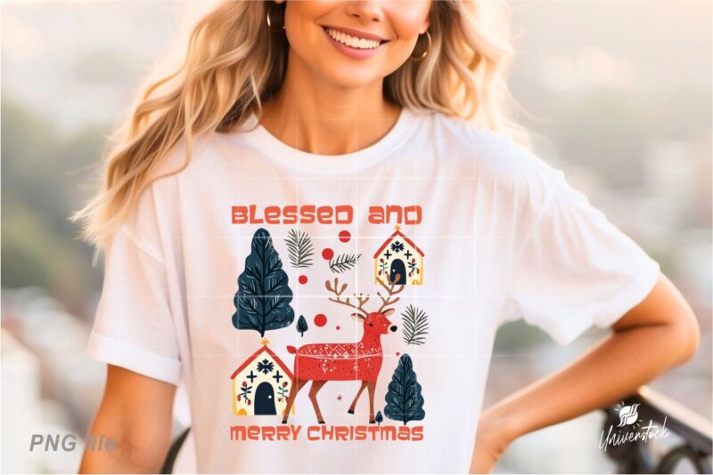Blessed Christmas Sublimation PNG T-shirt Designs Bundle
