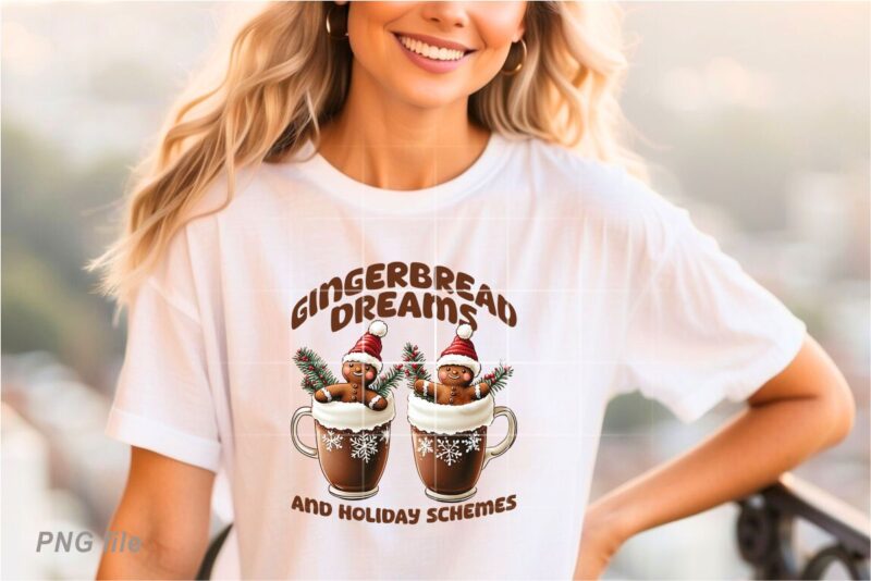 Christmas Gingerbread PNG T-shirt Designs Bundle