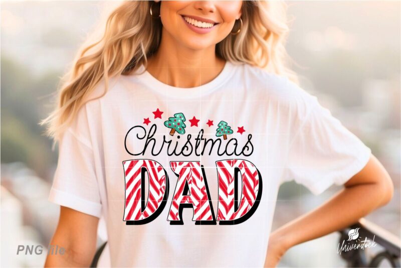 Christmas Dad Sublimation PNG T-shirt Designs Bundle