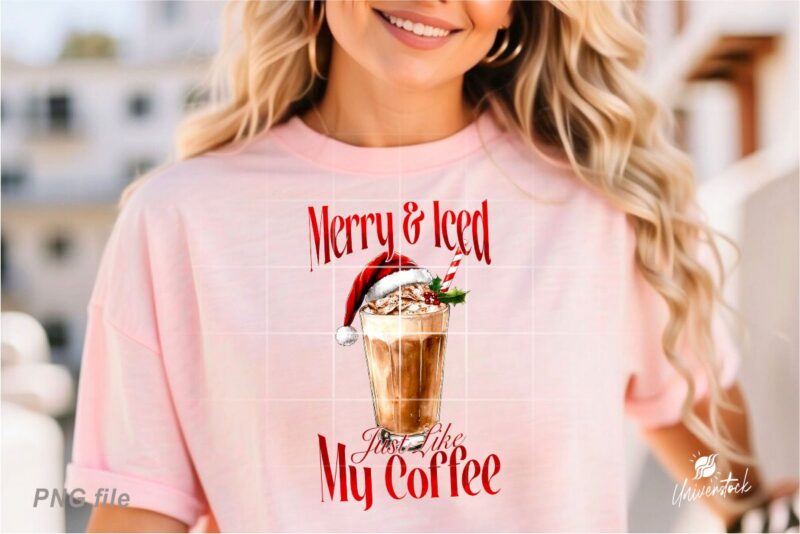 Christmas Iced Coffee Sublimation PNG T-shirt Designs Bundle