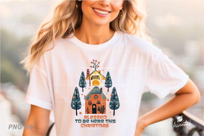 Blessed Christmas Sublimation PNG T-shirt Designs Bundle
