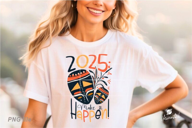 Motivational New Year 2025 PNG T-shirt Designs Bundle