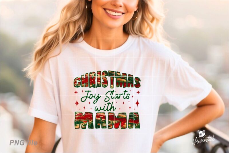 Christmas Mama Sublimation PNG T-shirt Designs Bundle