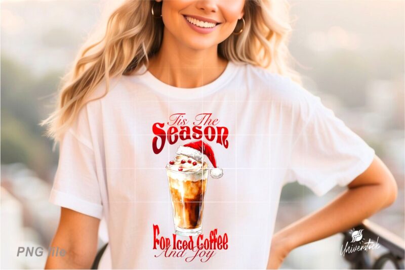 Christmas Iced Coffee Sublimation PNG T-shirt Designs Bundle