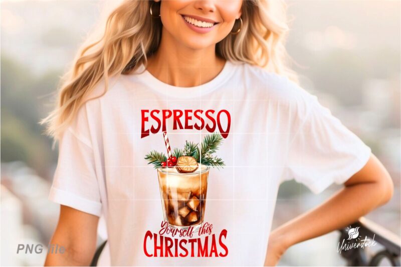 Christmas Iced Coffee Sublimation PNG T-shirt Designs Bundle