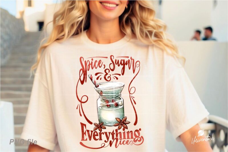 Christmas Spice Sublimation PNG T-shirt Designs Bundle