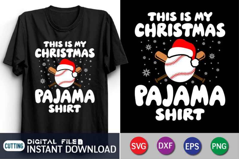This Is My Christmas Pajama Shirt Svg, Matching Family Svg, Merry Christmas Svg, Retro Christmas Svg, Santa Hat Svg, Christmas Vacation Svg