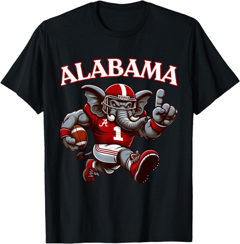Alabama AL Vintage Sports Funny Love Elephant Animal Men Kid T-Shirt
