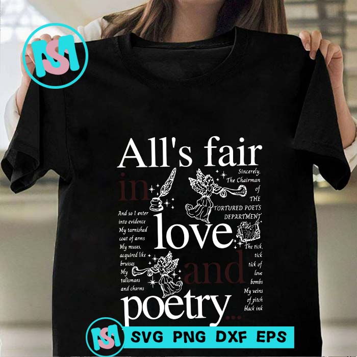 All’s Fair In Love And Poetry SVG, Merry Christmas SVG, Xmas SVG