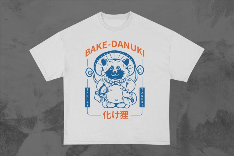 Bake Danuki Japanese Vintage T-shirt Design