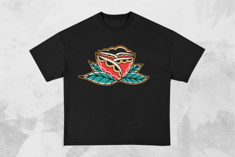 Bloom As You Wish Tattoo Style T-shirt Design