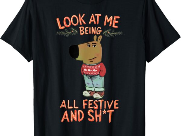 Chill-guy meme costume funny festive meme t-shirt