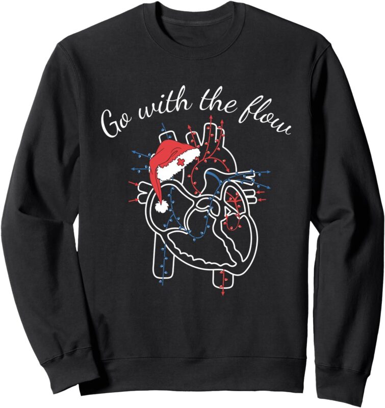 Christmas Cardiac Nurse Heart Anatomy CVICU Cv Icu CCU Sweatshirt