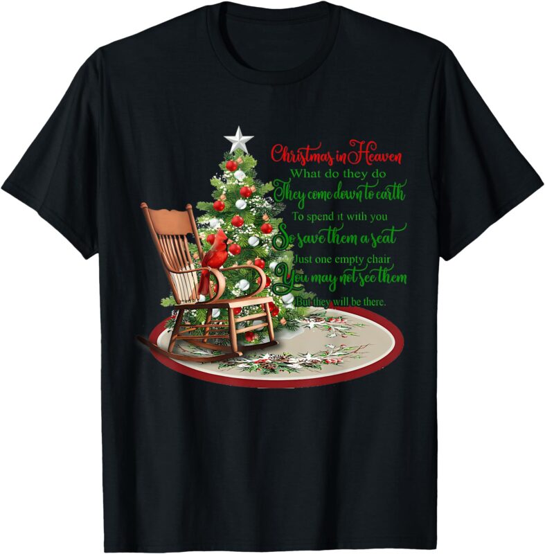 Christmas In Heaven Christmas Tree Chrisitan T-Shirt