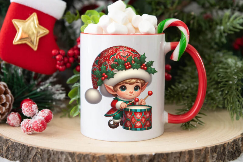 Cute Christmas elves. Clipart, PNG.