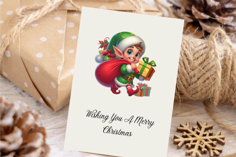 Cute Christmas elf. Clipart, PNG.