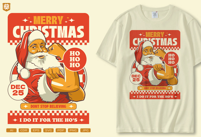 t-shirt vector Retro Christmas Design Bundle