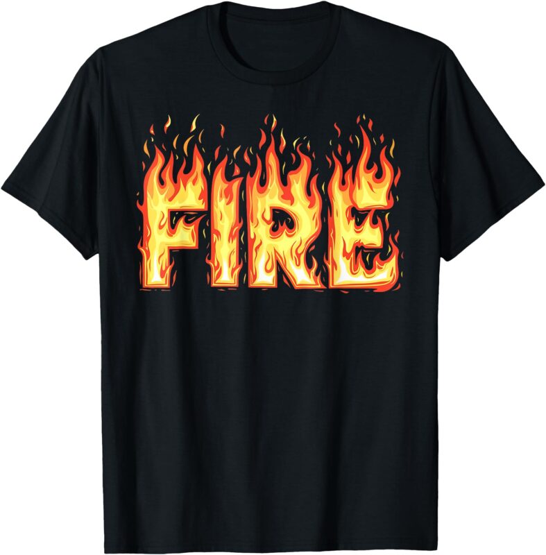 Fire Flame Shirt Adult Kids Men Women Fire And Ice Costume T-Shirt