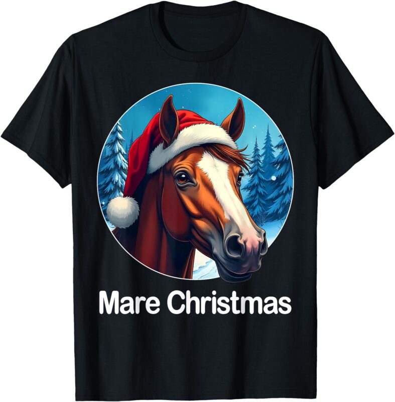 Funny Christmas Mare Horseback Riding Horse Lover Equestrian T-Shirt