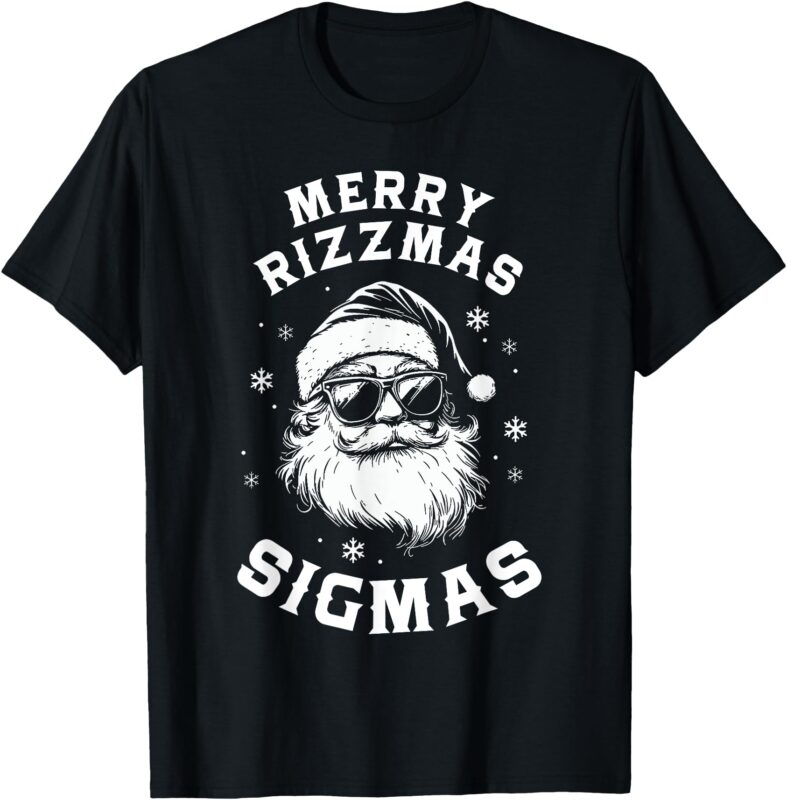 Funny Merry Rizzmas Sigmas Kids Teens School Christmas Santa T-Shirt