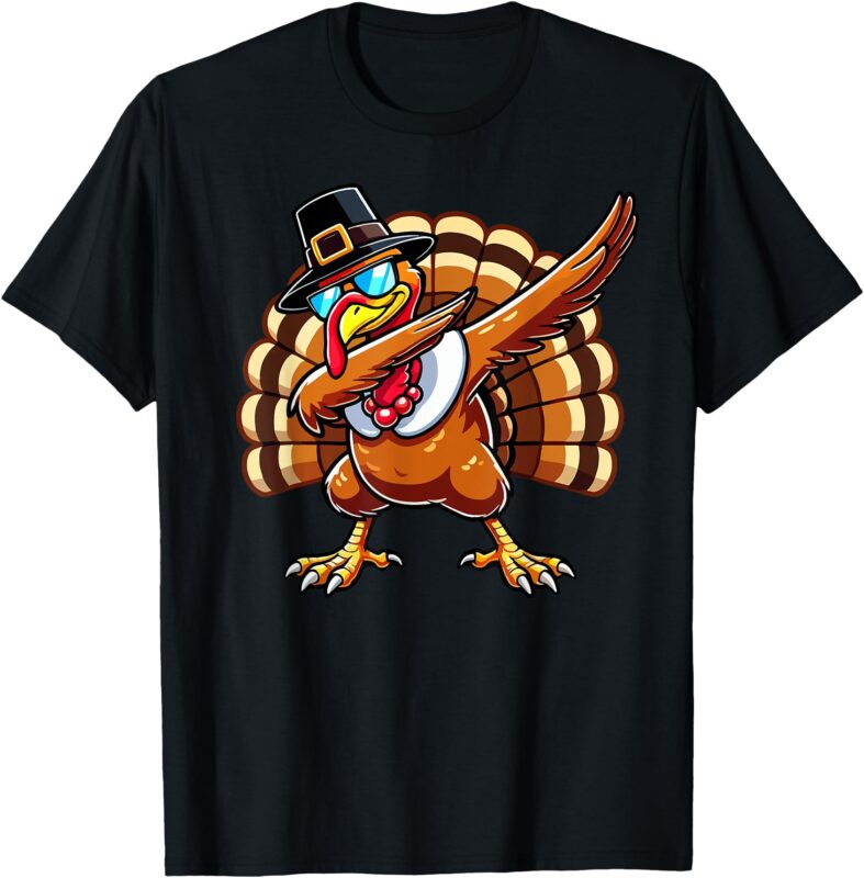 Funny Thanksgiving Turkey Pilgrim Hat Boys Men Kids Toddler T-Shirt