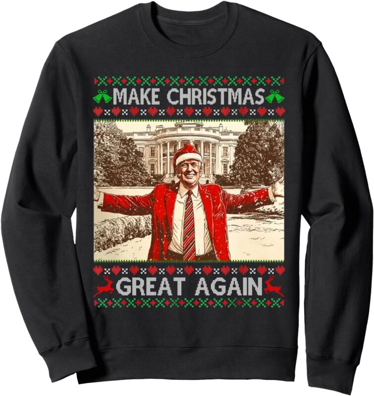 Funny Trump Make Christmas Great Again Xmas Family Pajamas Sweatshirt