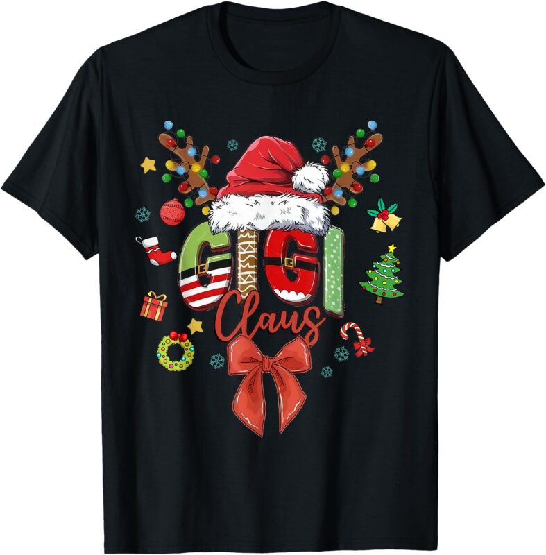 Gigi Claus Coquette Christmas Matching Family Xmas Santa Hat T-Shirt