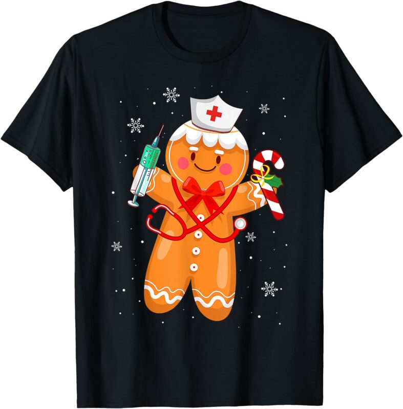 Gingerbread Nurse Christmas Cookies Baking Nursing Costume T-Shirt