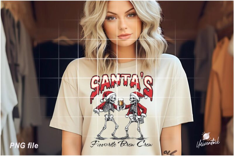Funny Christmas Skeleton PNG T-shirt Designs Bundle