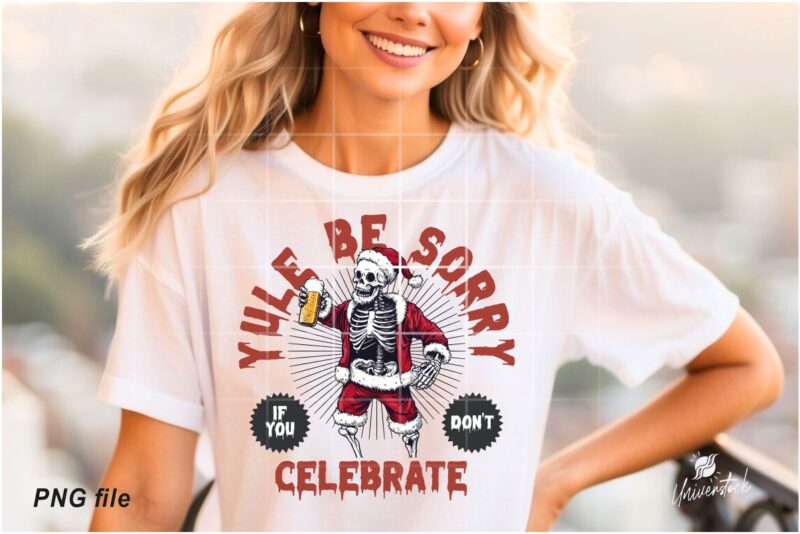 Funny Christmas Skeleton PNG T-shirt Designs Bundle