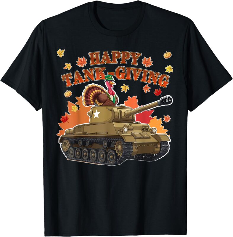 Happy Tank-Giving Thanksgiving Military Tank Turkey Humor T-Shirt